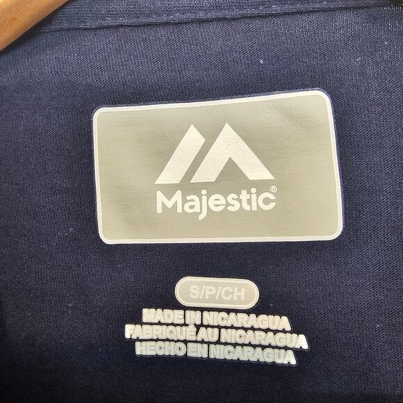 MLB Majestic Milwaukee Brewers Shirt Women Sz Small Blue Baseball Heart Game Day - Picture 5 of 6